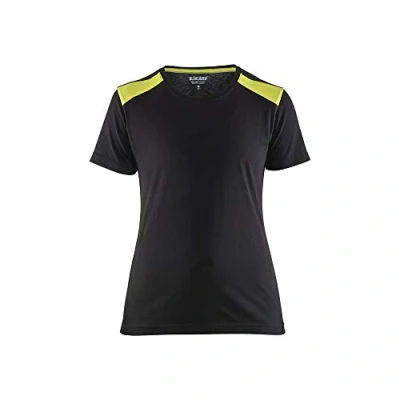 Image of Blaklader 347910429933L Women&#039;s T Shirt, Black/Yellow, Large