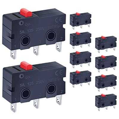 Image of Taiss 10 Pcs Mini Micro Switch AC 125 250V 5A 3 Pins Red Cherry Arcade Limit SPDT 1 NO NC KW11 3Z 01