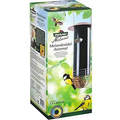 Image of Dehner Natura Wild Bird Fat Ball Machine, Diameter 7.5 cm, Height 26.5 Metal, Dark Green