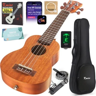 Image of Kmise Soprano Ukulele Starter Kit 21 inch Mahogany Ukelele for Beginners with Gig Bag Tuner Strap String Instruction Booklet
