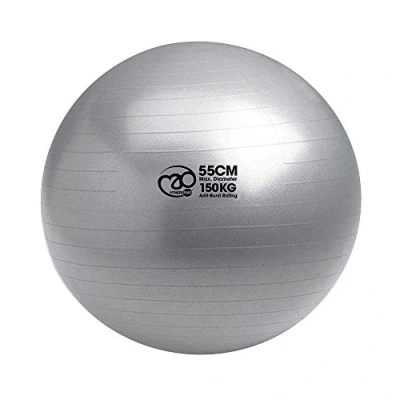 Image of Fitness Mad Anti Burst Swiss Ball, 150 kg Load Tested Yoga 55 cm / 65 75 cm, Exercise Ball for Fitness, Pilates, Pregnancy &amp; Core Workouts (55cm)
