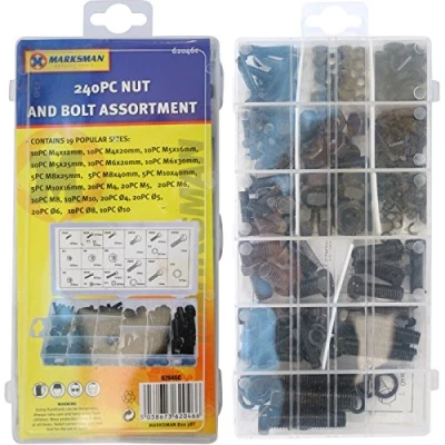 Image of 240 PC PIECE NUT AND &amp; BOLT ASSORTMENT SET KIT
