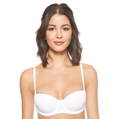 Image of DORINA Women&#039;s Michelle Bandeau Bra Strapless Plain Everyday Bra, White 42C (Manufacturer Size:42)