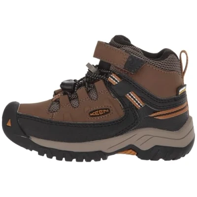Image of KEEN Unisex Targhee Mid Waterproof Hiking Boot, Blue Nights Red Carpet, 10 UK