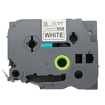 Image of Fassport 1 Pack Black on White Label Tape Compatible for Brother P Touch TZ 261 TZe 36mm 1/2&quot;