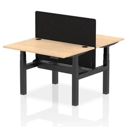 Image of Air B2B 1200x800mm Adjustable 2P Bench Desk CP Maple/Black + Screen