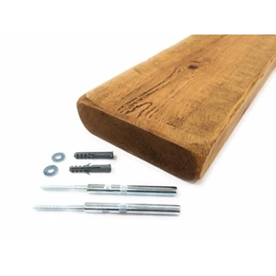 Image of ENGLISH OAK COLOUR FLOATING SHELF RECLAIMED RUSTIC STYLE 1x100cm