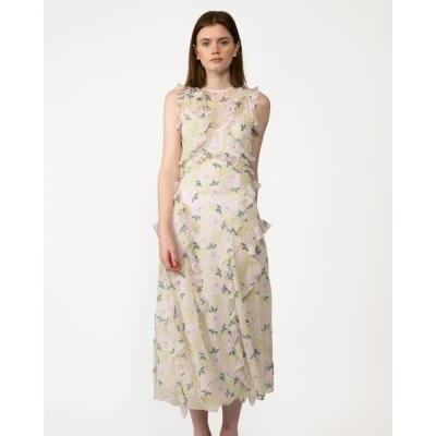 Image of Ted Baker Calinia Womens Sleeveless Waterfall Midi Dress 14 Lilac, 10