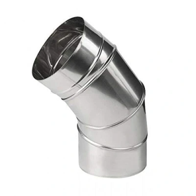 Image of Stainless Steel Adjustable Elbow 90 45 Degree Chimney Liner Bend Ducting Pipe (80mm)
