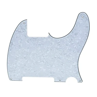 Image of KAISH White Pearl 5 Hole Tele Blank Pickguard Scratch Plate No Pickup for Fender Esquire