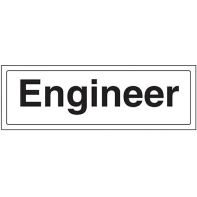 Image of V Safety Engineer Door Sign 300mm x 100mm Self Adhesive Vinyl