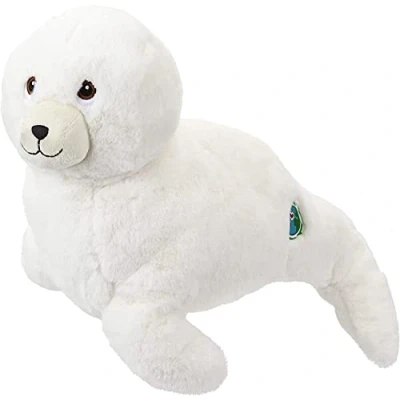 Image of VFM White Seal 23cm Eco Friendly Toy Super Soft Cuddly Ocean Animal Fluffy Plush With Embroidered Details Made From 100% Recycled Material Your Planet