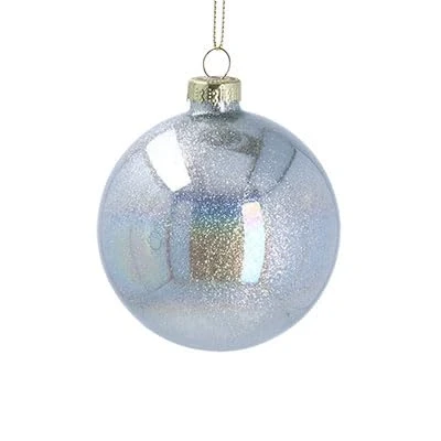 Image of Gisela Graham Silver Lustre Glass Bauble