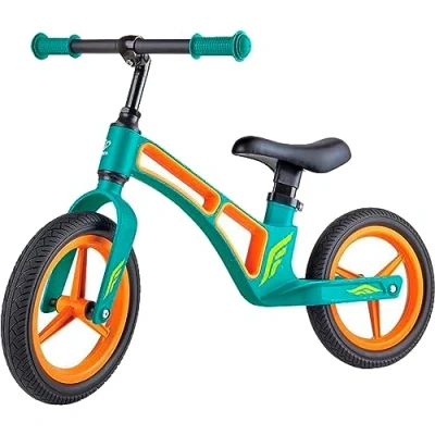 Image of Balance Bike, Adjustable Height, Hape “Free Cycling Light And Durable Magnesium Frame, Carrying Handle, Parrot Blue. 3 years +