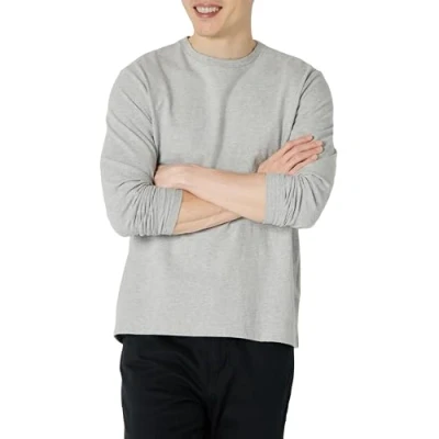 Image of Amazon Essentials Men&#039;s Regular Fit Long Sleeve T Shirt, Light Grey Heather, M