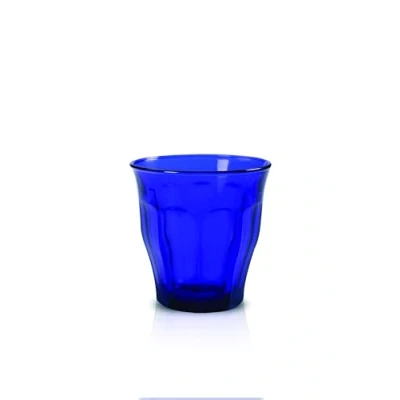 Image of 6x Blue 250ml Picardie Water Glasses By Duralex