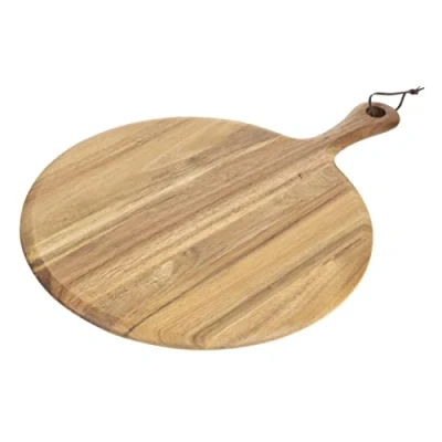 Image of Olympia Round Chopping Paddle Board Wavy Handled in Acacia Wood 330(пїЅ) mm