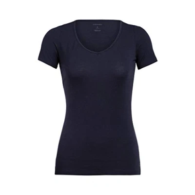 Image of Icebreaker Women&#039;s Siren Short Sleeve Sweetheart Top Functional Shirt Midnight Navy