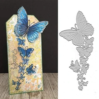 Image of Butterfly Border Frame Metal Die Cuts,Flower Lace Edge Cutting Dies Cut Stencils for DIY Scrapbooking Album Decorative Embossing Paper Card Making