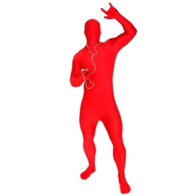 Image of Adults MSUIT Red Second Skin Halloween Fancy Dress Costume size XXLarge 6&#039;2 6&#039;9 (188cm 206cm)