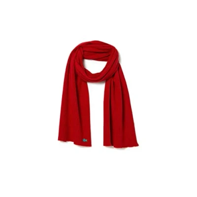 Image of Lacoste Unisex_Adult Re1982 Cold Weather Scarf, Nepse Red, One Size