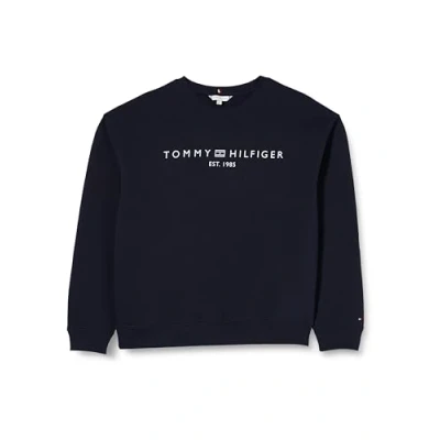 Image of Tommy Hilfiger Women CRV Mdrn Reg Corp Logo Swtshrt Sweatshirts, Blue, 50
