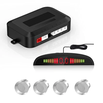 Image of COCAR Car Auto Vehicle Reverse Backup System with 4 Parking Sensors Distance Detection Radar + LED Display Sound Warning Silver