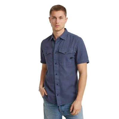 Image of G STAR RAW Men&#039;s Marine Slim Shirt Shirts, Blue (vintage indigo gd D19751 D454 G305), S
