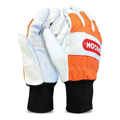 Image of Oregon Chainsaw Left Hand Protection Leather Gloves Extra Large (size 11) (91305XL)