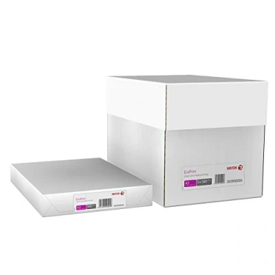 Image of Xerox, EcoPrint, White, uncoated Copier Paper, woodfree ECF, 75g/m2 420mm x 297mm, A3, Short Grain Box 2500 Sheets (5x500sheets)