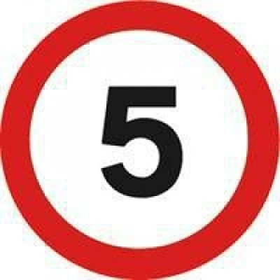 Image of SIGNSLAB R11/T Safety Sign &quot;Works Traffic 5 mph&quot;, PVC, 450 mm x
