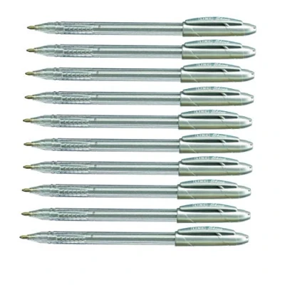 Image of 10 x EXTRA SPARKLE GLITTER GEL PENS FINE 0.7 mm Tip Silver Colour