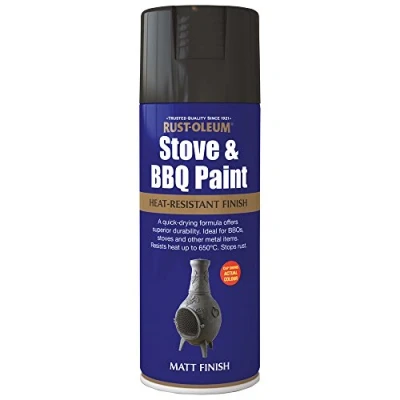 Image of Rust Oleum AE0020001E8 400ml Stove &amp; BBQ Paint Black