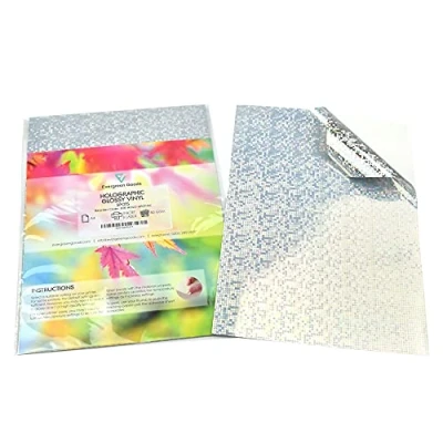 Image of Evergreen Goods A4 Holographic Silver Vinyl Self Adhesive Sticky Back, Spots Pattern, Inkjet and Laser Printable (20)