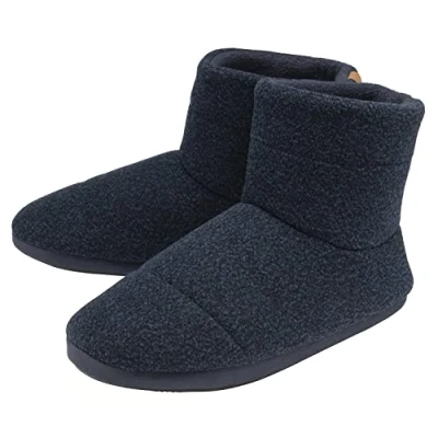 Image of Mens Indoor Boot Slippers Dunlop Memory Foam Home House Bedroom Hard Sole Great Gift for Him (UK 8, Navy, numeric_8)