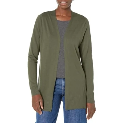 Image of Amazon Essentials Women&#039;s Lightweight Open Front Cardigan Jumper (Available in Plus Size), Olive, S
