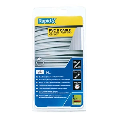 Image of Rapid Transparent Hot Glue Sticks, Pvc and Cable, Diameter: 12 mm, Length: 190 250 g, 40107363