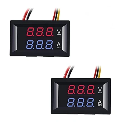 Image of ALMOCN 2pcs 0.28&quot; LED Voltmeter Ammeter, Red and Blue Digital Multimeter Display Voltage Current Tester,DC 0 100V 10A Detector Meter Panel Amp Volt Gauge