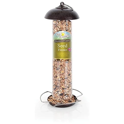Image of Walter Harrison&#039;s Hammered Copper Wild Bird Hanging Seed Feeder 30 cm