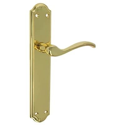 Image of Amig 23518 Elegant Gold Door Handle Set Includes Screws, Ergonomic Design Durable Zamak Material, Gold, Metal