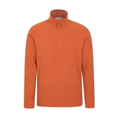 Image of Mountain Warehouse Camber II Mens Half Zip Fleece Microfleece Quick Dry Sweatshirt Everyday Wear Autumn Winter, Outdoors, Travelling &amp; Hiking Burnt Orange XXS