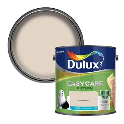 Image of Dulux Easycare Kitchen Matt Emulsion Paint For Walls And Ceilings Natural Hessian 2.5 Litres