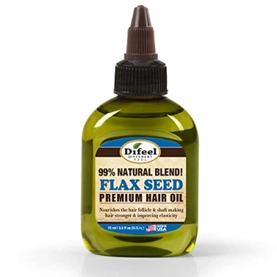 Image of Difeel Premium Natural Hair Oil Flax Seed 75 ml Strengthening &amp; Moisturizing Treatment