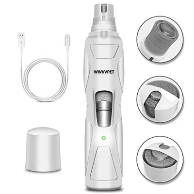 Image of Pet Nail Grinder with LED Light &amp; 2 Grinding Heads, Speed Low Noise More Powerful Dog Grinder, Trimmer File, Painless Paw Claw Care, Quiet Toenail Grooming Tool for L/M/S Dogs/Cats