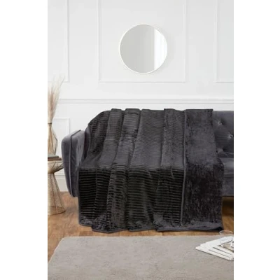 Image of Rapport Home Luxury Ribbed Mink Blanket 150x200 cm Black