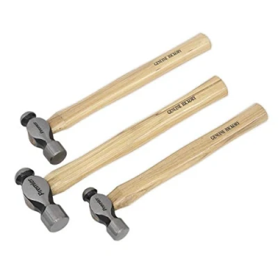Image of Sealey Premier Ball Pein Hammer Set 3pc Hickory Shafts