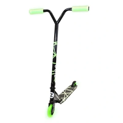 Image of Zinc Thunderglow 2 Wheel Boys Stunt Scooter Age 8+ Glow in the Dark Pro Seagull Handlebar Design with ABEC 9 Bearings &amp; 100mm PU Wheels Smooth Riding Tricks for Kids Teens