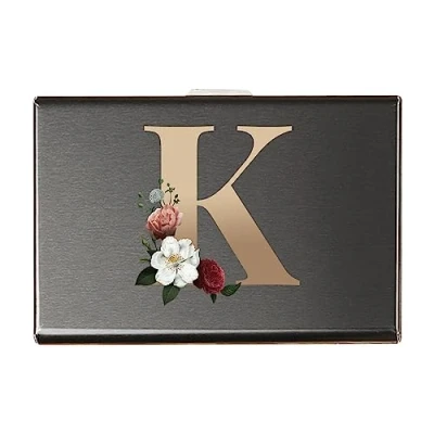 Image of Metal Card Holder Wallet,Ultra Thin Stainless Steel Wallets RFID Blocking Credit Wallet for Men &amp; Women,Best Protector with 6 PVC Slots and Latch (gold K)