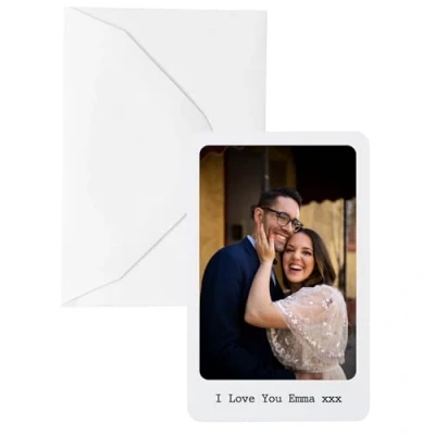 Image of Personalised Sentimental Keepsake Photo Message White Metal Wallet Card Anniversary Valentines Gift (Organza Bag)