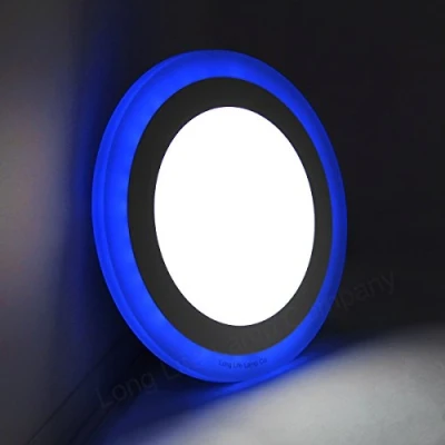 Image of 12w Round Recessed LED Ceiling Panel Light Dual Colour Cool White Blue Ring